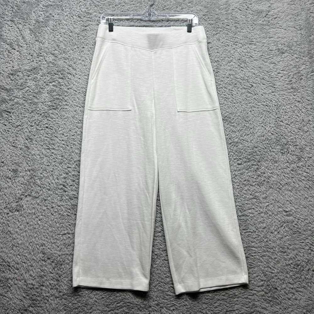Chicos Zenergy Beach Slub Cropped Pants Womens 0 US‎ Small White Resort New